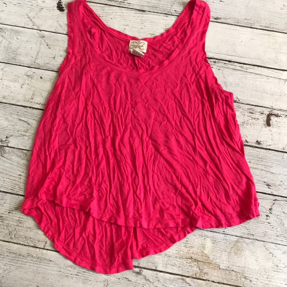 Eyelash pink flowy tank